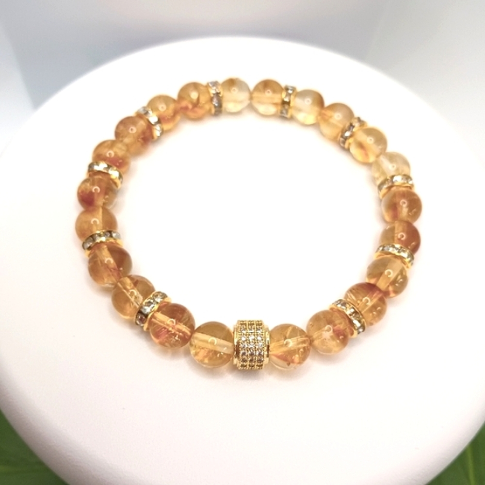 Citrine + Zircon | Unisex | Healing Crystal Beaded Bracelet